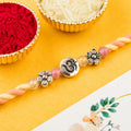 ALVENZA Graceful Pastel Bracelet Rakhi with Silver Centre and Delicate Raksha Bandhan Beauty