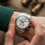 Stylish Chronograph Watch – Elegant black dial with blue accents