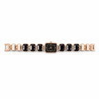 Black Dial Bracelet Strap Women's Analog Watch with Elegant Chronograph Style Design